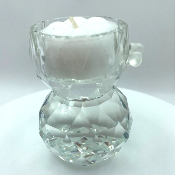 Crystal Snowman Votive Candle Holder - Holiday Christmas Decor - Picture 5 of 8